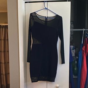 Long sleeve mesh dress